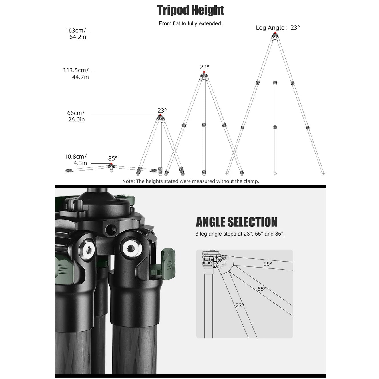 Sunwayfoto T2830CSL Series 65'' Carbon Fiber Tripod