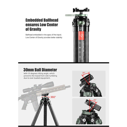 Sunwayfoto T2830CSL Series 65'' Carbon Fiber Tripod